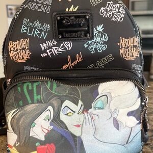 Loungefly Disney Villains Black and White Backpack